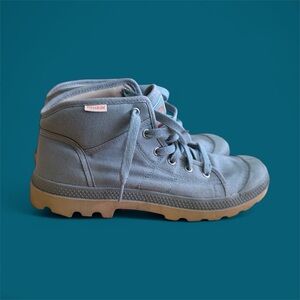 Palladium Gray Canvas Boots